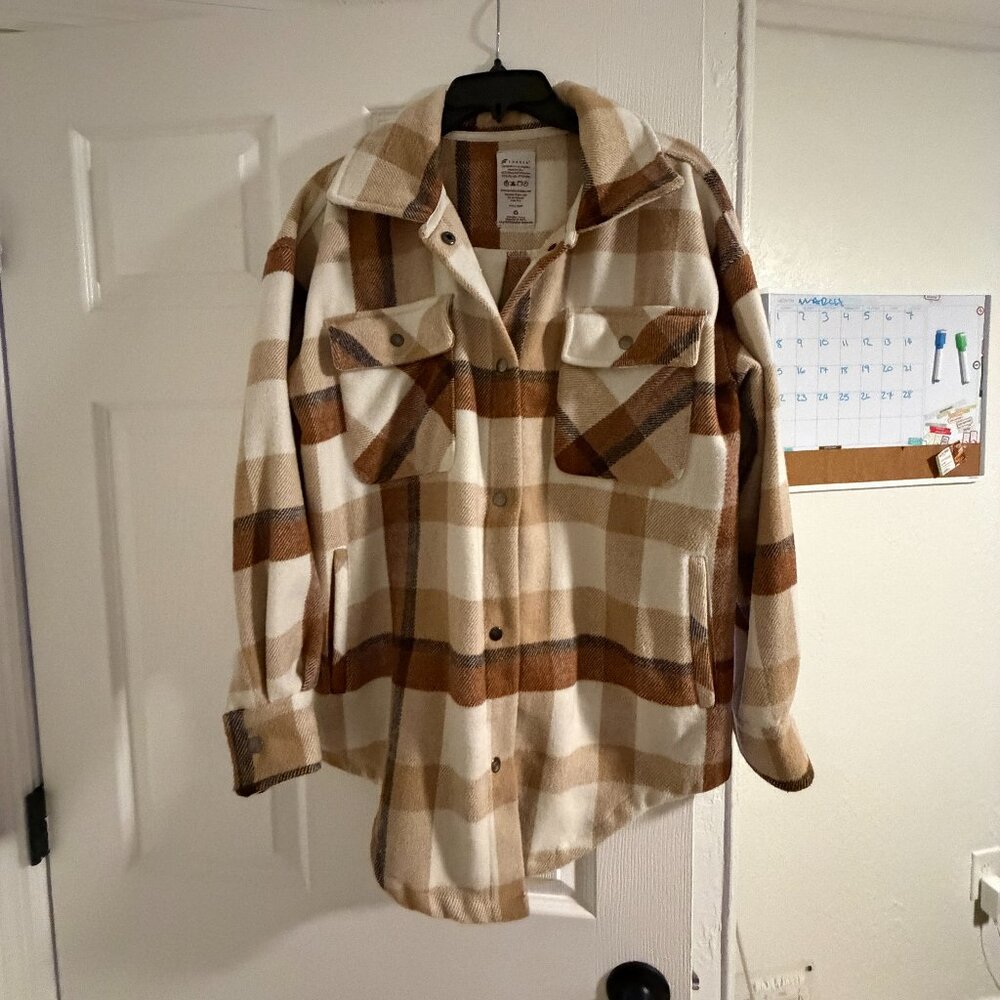 Fannel Shacket Button Front
